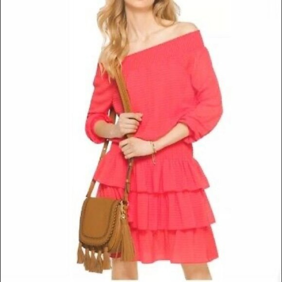 MICHAEL Michael Kors Dresses & Skirts - Michael Kors Coral Off Shoulder Blouson Dress